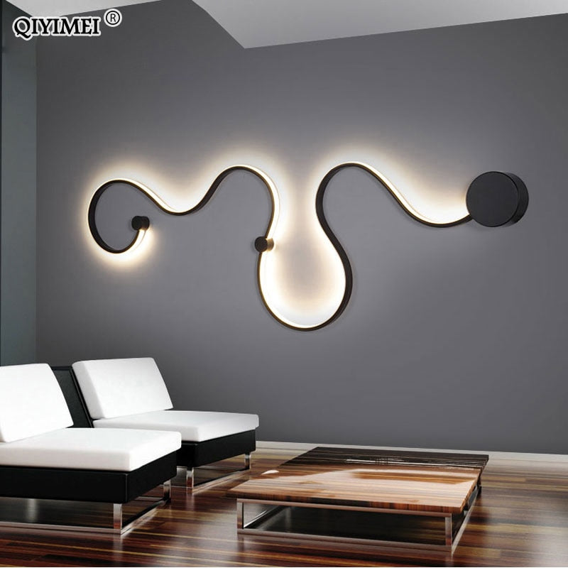 Modern Wall Lamps for bedroom study living balcony room Acrylic home deco in White black iron body sconce led lights Fixtures